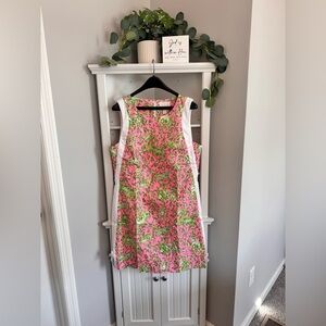 Lilly Pulitzer Pink and Green Leaf Print Dress